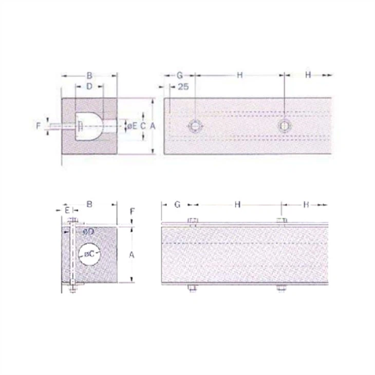 Square Composite Rubber Fender With Square Or Hollow Hole